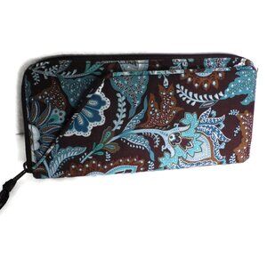 New Vera Bradley Java Blue Passport Wallet Travel Organizer